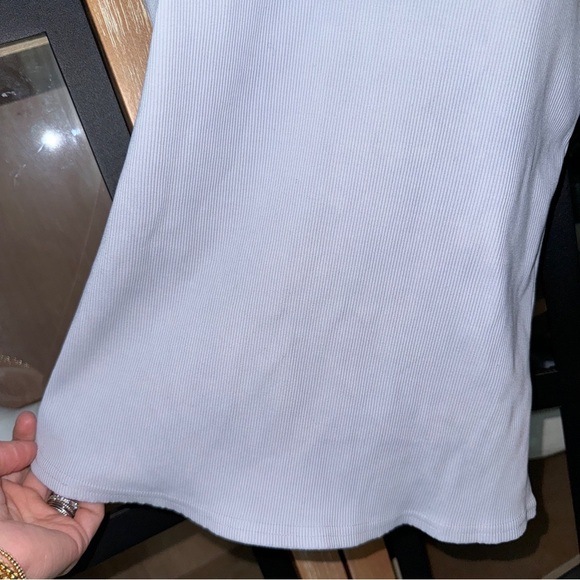 ALO Elevate ribbed tank top criss cross blue moon slate scoop v tight long line - Picture 7 of 10